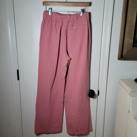 Halara High Waisted Side Pocket Wide Leg Casual Pants | Pink Rosette | Size Medi - Picture 5 of 6
